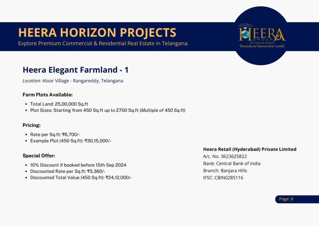 Heera Horizon presents an unmissable opportunity in Jubilee Hills. Invest in commercial plots ranging from 450-2,700 sq. ft. Perfect for startups and established businesses. Secure your future today!