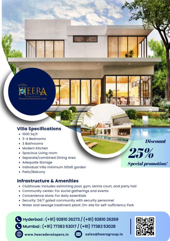 Build your dream villa on our high-end residential plots. Prime location, modern amenities, and secure gated community. Heera Developers - luxury redefined.